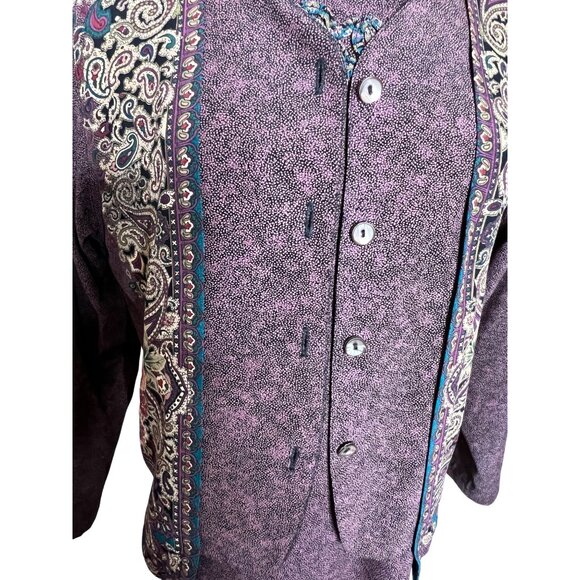 CL Carroll Little Petite Jacket Blouse Set 2P Dots Paisley Boho Career Y2K - Picture 9 of 16
